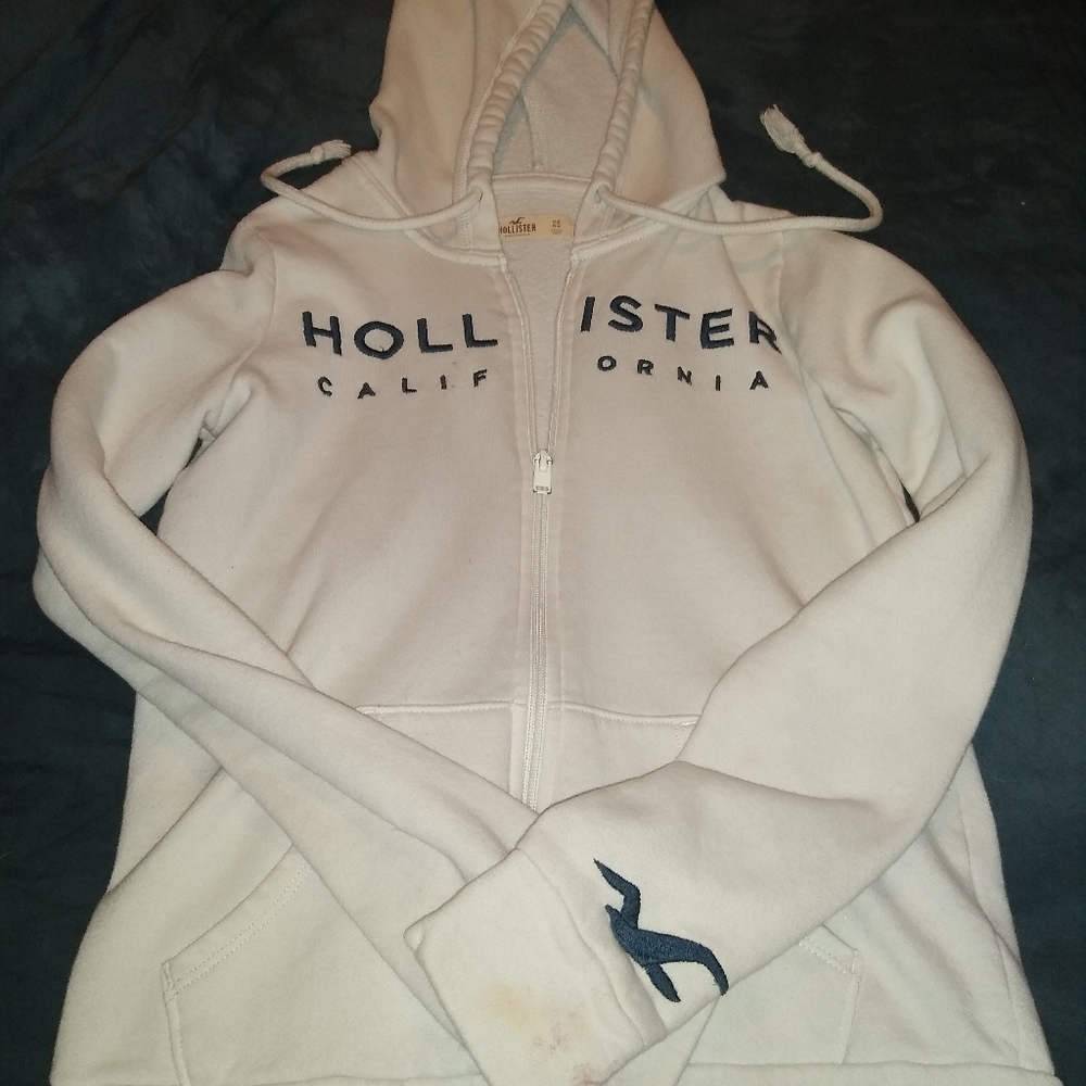 Hollister White Hoody,size xs